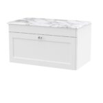 800mm Wall Hung Single Drawer Vanity with Marble Top