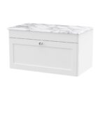 800mm Wall Hung Single Drawer Vanity with Marble Top