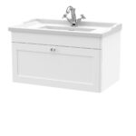 800mm Wall Hung 1 Drawer Vanity & Basin 1TH
