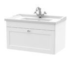 Nuie Classique 800mm Wall Hung 1 Drawer Vanity & Basin 1TH