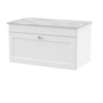 800mm Wall Hung Single Drawer Vanity with Marble Top