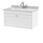 800mm Wall Hung 1 Drawer Vanity & Marble Top 1TH