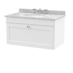 800mm Wall Hung 1 Drawer Vanity & Marble Top 3TH