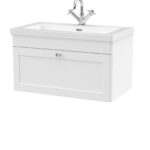 800mm Wall Hung Single Drawer Vanity with Basin - 1 Tap Hole