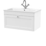 800mm Wall Hung 1-Drawer Unit & Stone Basin 1TH