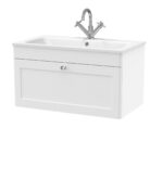 800mm Wall Hung 1-Drawer Unit & Stone Basin 1TH