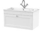 800mm Wall Hung 1-Drawer Unit & Stone Basin 1TH
