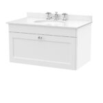 800mm Wall Hung 1 Drawer Vanity & Marble Top 3TH