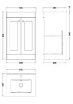 500mm Floor Standing 2 Door Vanity & Basin 2 - Image 3