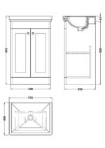500mm Floor Standing 2 Door Vanity & Basin 0TH - Image 3