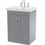 600mm Floor Standing 2-Door Vanity & Basin 3TH