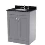 600mm Floor Standing 2 Door Vanity & Marble Top 3TH