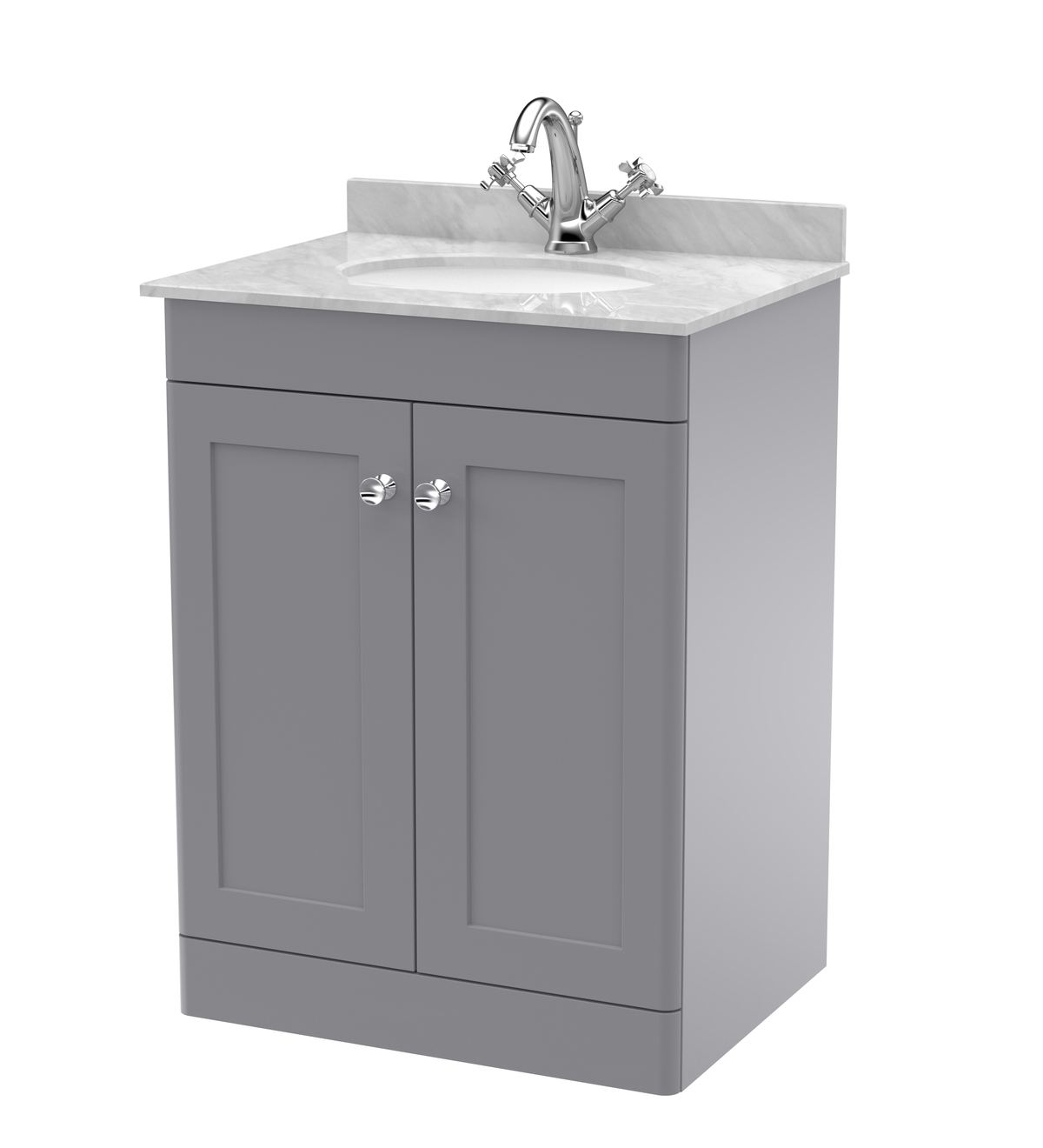 clc225gr1_furniture_v1_co-1.jpg 600mm Floor Standing 2 Door Vanity & Marble Top 1TH - Image 1