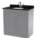 800mm Floor Standing 2 Door Vanity & Marble Top 1TH