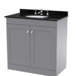 800mm Floor Standing 2 Door Vanity & Marble Top 3TH