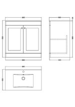 800mm Floor Standing 2-Door Vanity with Basin - 1 Tap Hole - Image 2