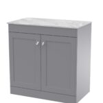 800mm Floor Standing 2-Door Vanity with Marble Top