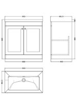 800mm Floor Standing 2-Door Vanity with Basin - 0 Tap Hole - Image 2