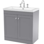 800mm Floor Standing 2-Door Vanity with Basin - 3 Tap Hole
