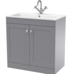 800mm Floor Standing 2-Door  Unit & Stone Basin 1TH