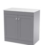 800mm Floor Standing 2-Door Vanity with Marble Top