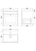 500mm Wall Hung 1 Drawer Vanity & Basin 3 - Image 3