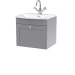 500mm Wall Hung 1-Drawer Unit & Curved Basin
