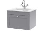 600mm Wall Hung 1-Drawer Vanity with Basin - 1 Tap Hole