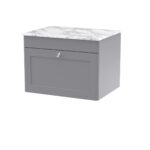 600mm Wall Hung 1-Drawer Vanity with Marble Top