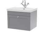 600mm Wall Hung 1-Drawer Vanity with Basin - 1 Tap Hole
