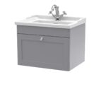 600mm Wall Hung 1 Drawer Vanity & Basin 1TH