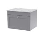 600mm Wall Hung 1-Drawer Vanity with Marble Top