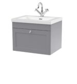 600mm Wall Hung 1-Drawer Vanity with Basin - 1 Tap Hole