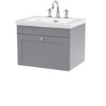 600mm Wall Hung 1-Drawer Vanity with Basin - 3 Tap Hole