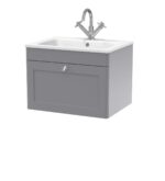 600mm Wall Hung 1-Drawer Unit & Stone Basin 1TH