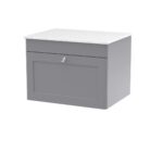 600mm Wall Hung 1-Drawer Vanity with Marble Top