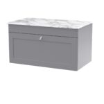 800mm Wall Hung Single Drawer Vanity with Marble Top