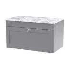 800mm Wall Hung Single Drawer Vanity with Marble Top