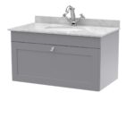 800mm Wall Hung 1 Drawer Vanity & Marble Top 1TH