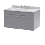 Nuie Classique 800mm Wall Hung 1 Drawer Vanity & Marble Top 3TH