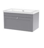 800mm Wall Hung Single Drawer Vanity with Basin - 0 Tap Hole
