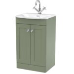 500mm Floor Standing 2-Door Unit & Curved Basin