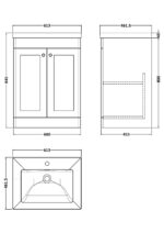 600mm Floor Standing 2-Door Vanity with Basin - 1 Tap Hole - Image 2