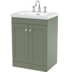 600mm Floor Standing 2-Door Vanity with Basin - 3 Tap Hole