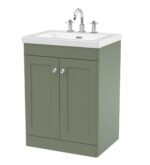 Nuie Classique 600mm Floor Standing 2-Door Vanity with Basin - 3 Tap Hole