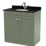 800mm Floor Standing 2 Door Vanity & Marble Top 1TH