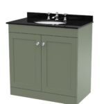800mm Floor Standing 2 Door Vanity & Marble Top 3TH