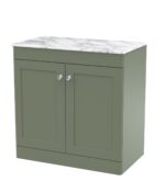 800mm Floor Standing 2-Door Vanity with Marble Top
