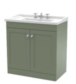 Nuie Classique 800mm Floor Standing 2 Door Vanity & Basin 3TH