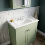 Nuie Classique 800mm Floor Standing 2 Door Vanity & Basin 3TH - Image 2